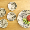 森林和動物圖片板（Mashiko Ware，豹）4英寸