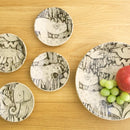 森林和動物圖片板（Mashiko Ware / Rhin）4英寸