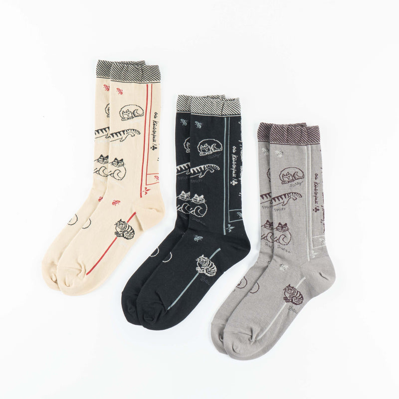 Antipast socks 3 pair set (sketch cats)