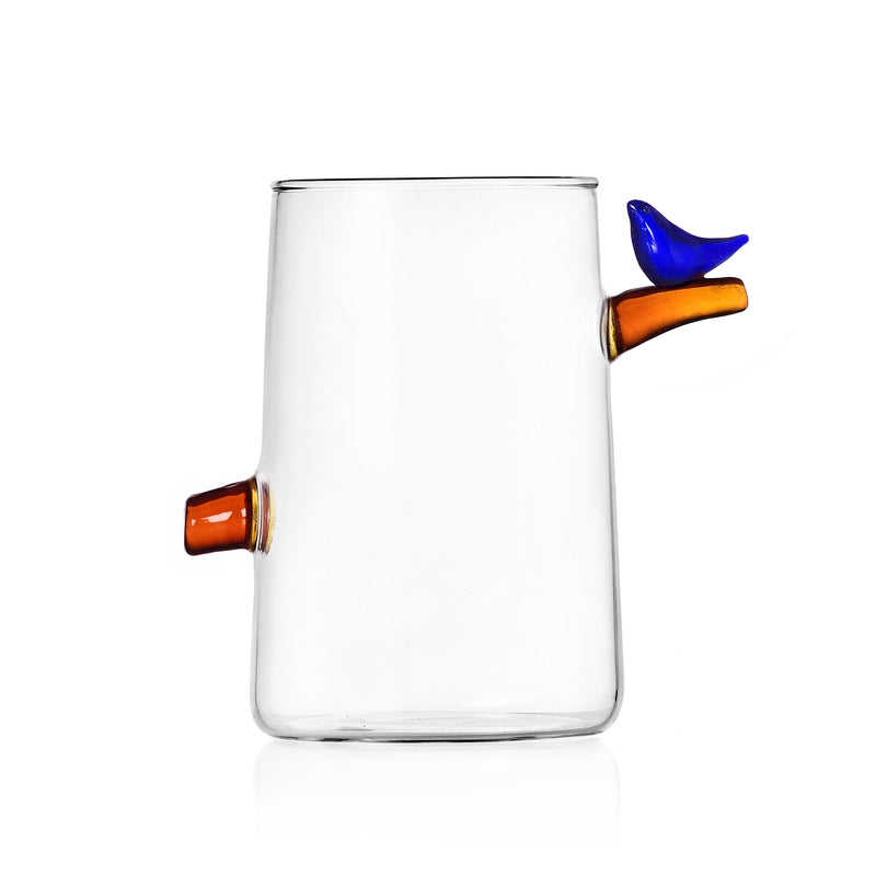 Blue bird cocktail glass