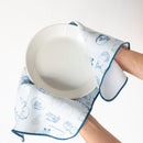 Water -absorbing cross (sketch cat, white x navy)