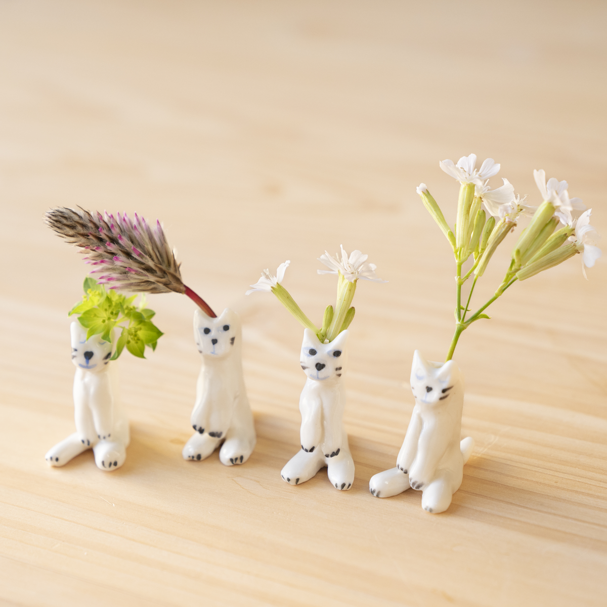 猫 花瓶 一輪挿し Flower フラワー ねこ パスザバトン ヒグチヨウコ