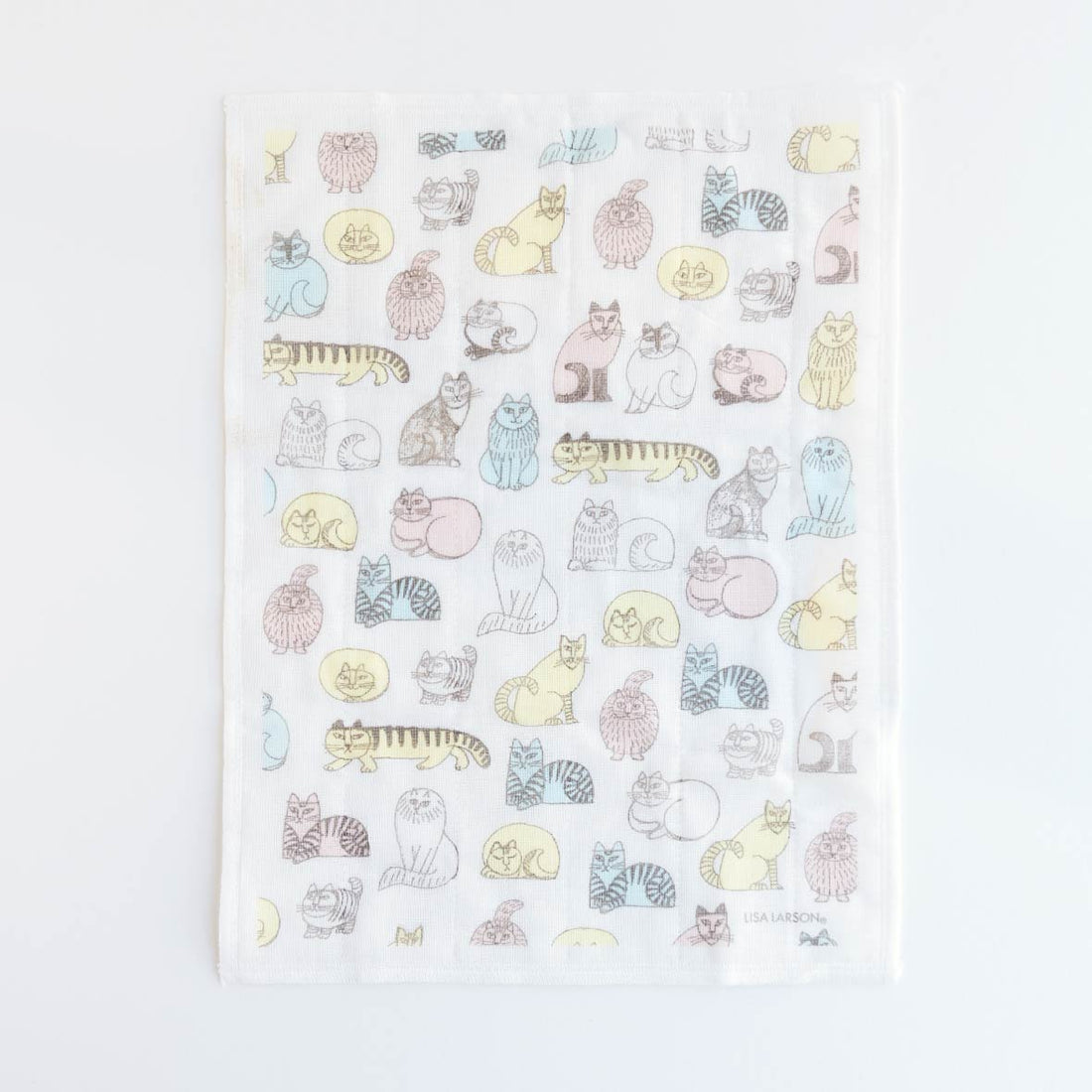 蚊帳生地ふきん（マカロンのスケッチねこたち）