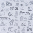 印刷和濕（素描貓，灰色）