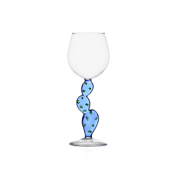 水色のサボテンのワイングラス