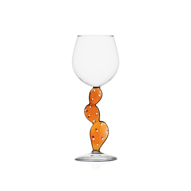 Amber cactus wine glass