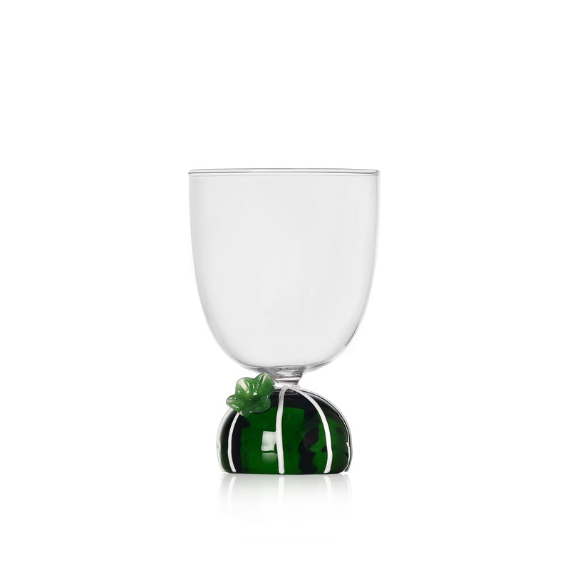 仙人掌和綠色花水玻璃杯