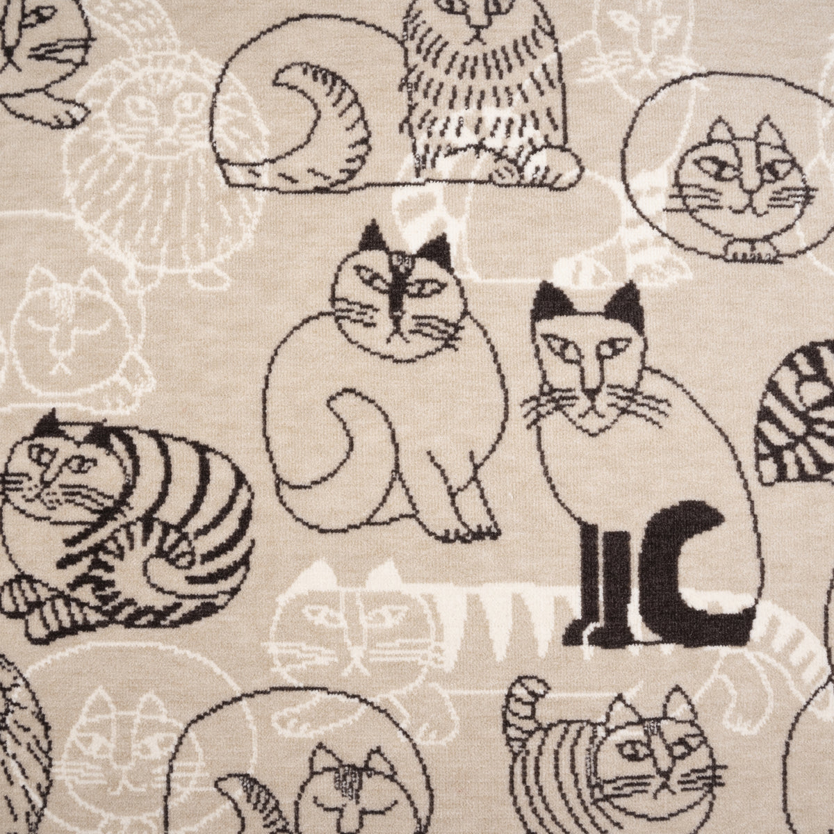キッチンマット（60×180cm・スケッチねこたち）