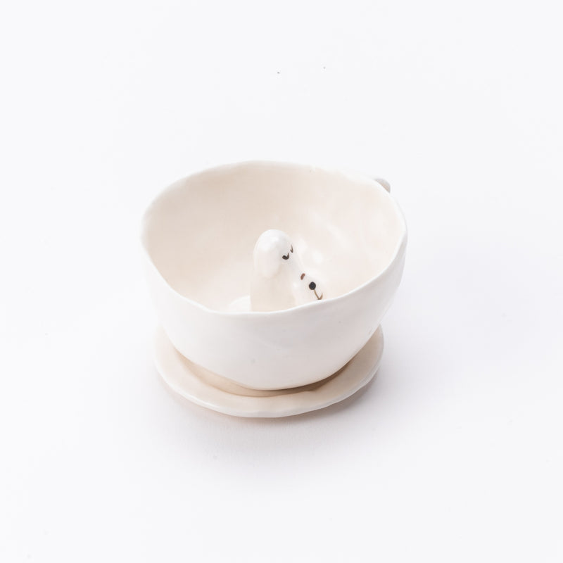 Coffee cup (Terrier, White, Sayashiya) No.5