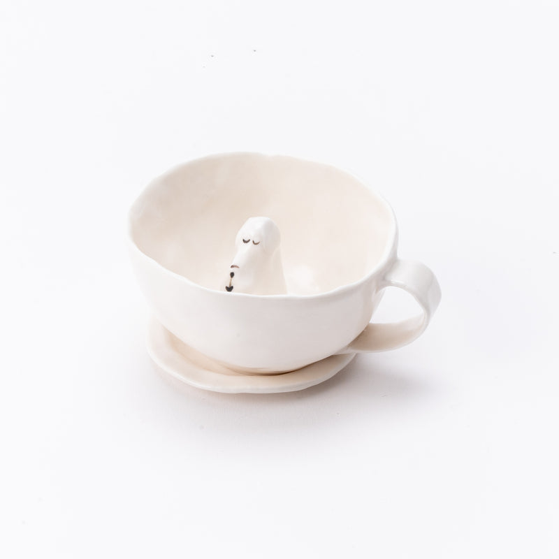 Coffee cup with a happy (Terrier White, Sayashiya) No.20