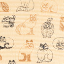 水 - 吸收十字架（素描貓，米色）