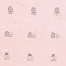 刺繡窗簾（素描貓，灰色，大麻混合）