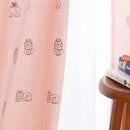 刺繡窗簾（素描貓，灰色，大麻混合）