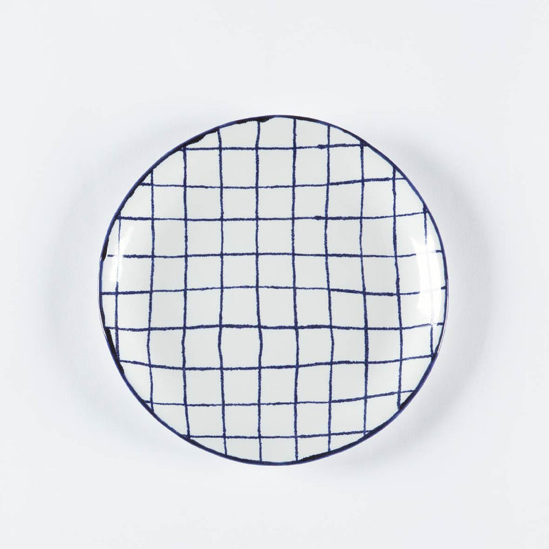 マリアンヌの丸い皿（チェック・seto）
