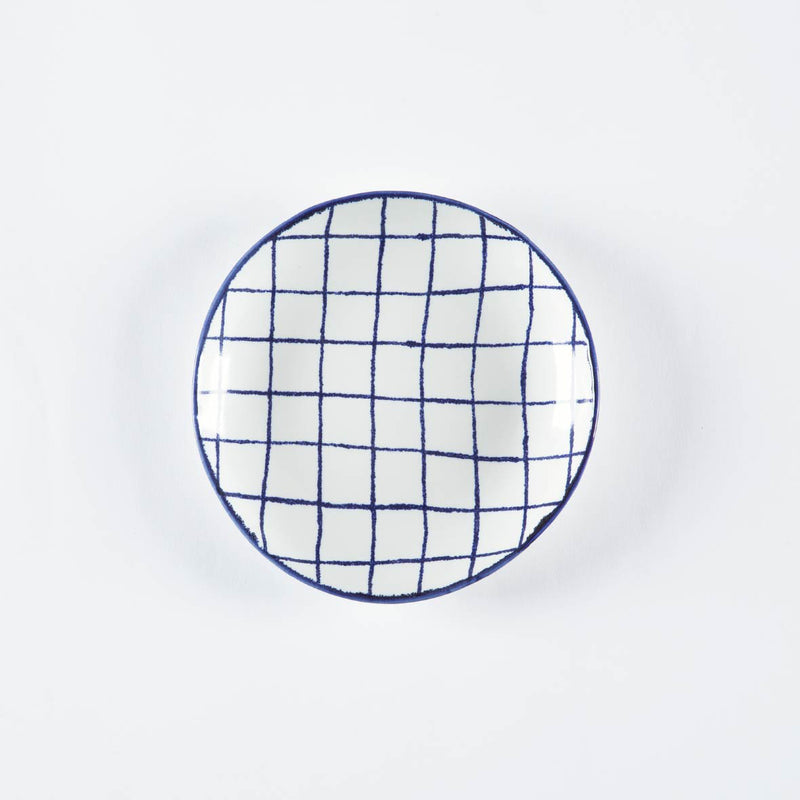 Marianne's round plate (check / seto)