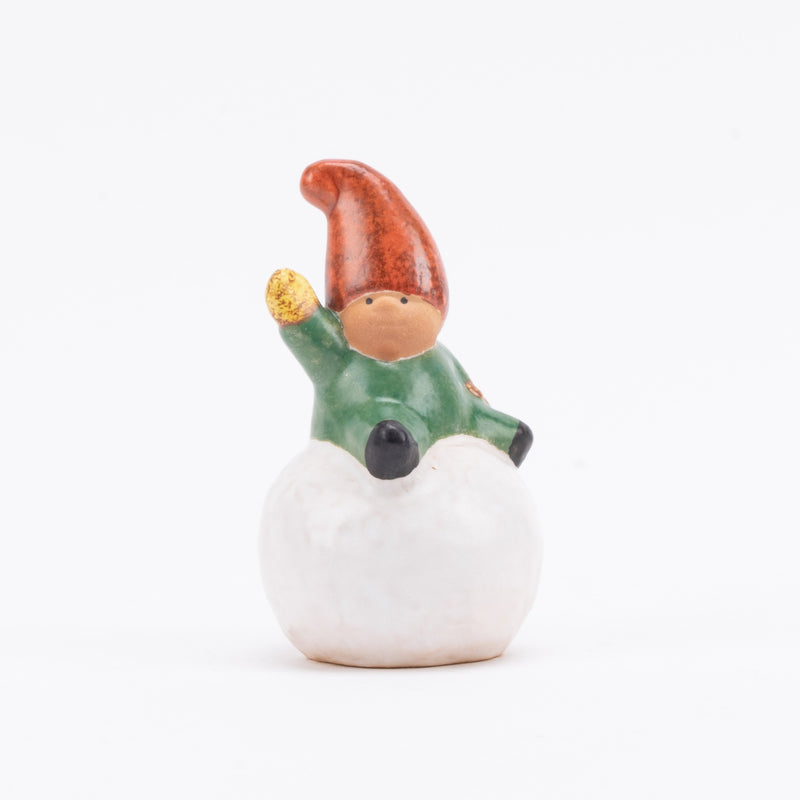 Tomte with snowball (green)