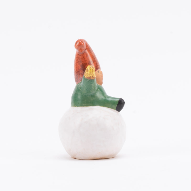 Tomte with snowball (green)